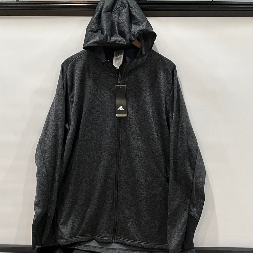 NWT Adidas Charcoal Full-Zip Hoodie MENS XXL